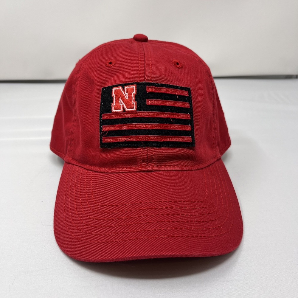 Nebraska Cornhuskers Legacy Hat Cap Red White Flag Snapback Adjustable Huskers